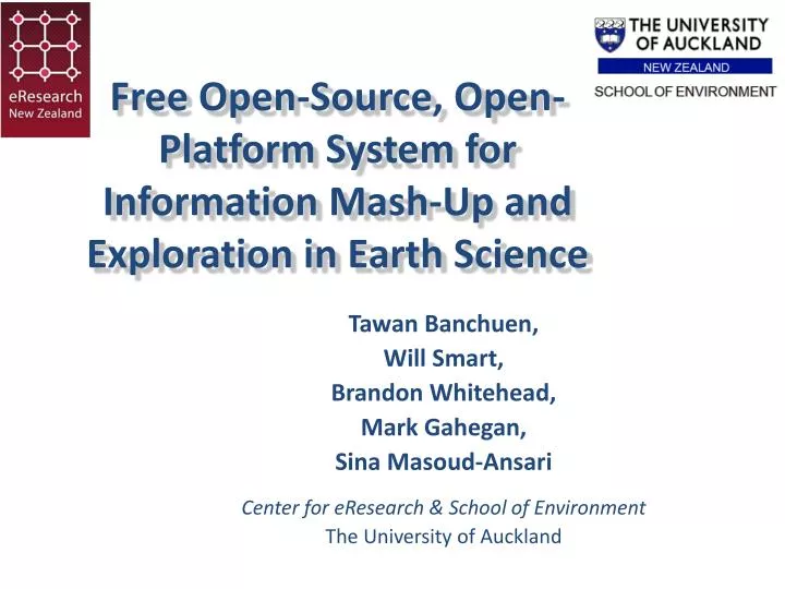 free open source open platform system for information mash up and exploration in earth science