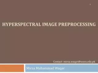 Hyperspectral Image preprocessing