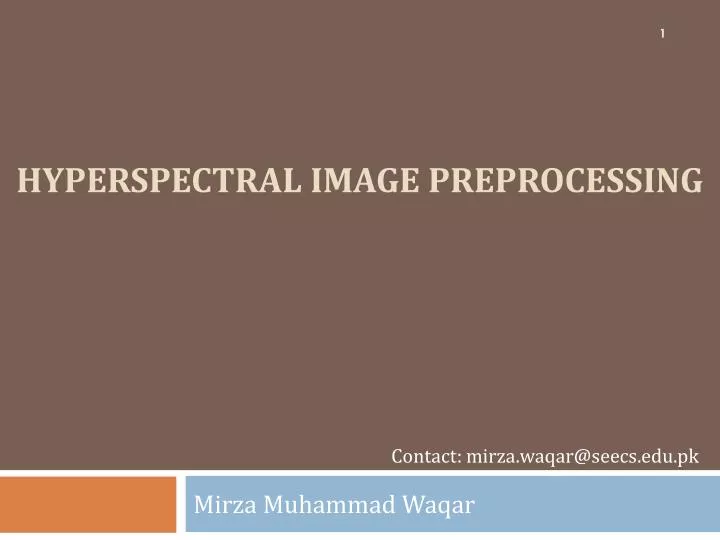 hyperspectral image preprocessing