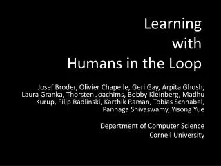 Learning with Humans in the Loop