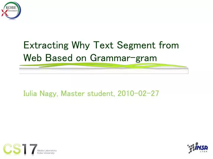 extracting why text segment from web based on grammar gram