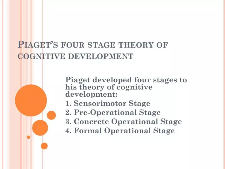 PPT - Piaget’s four stage theory of cognitive development PowerPoint ...