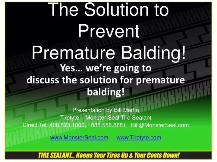 the solution to prevent premature balding