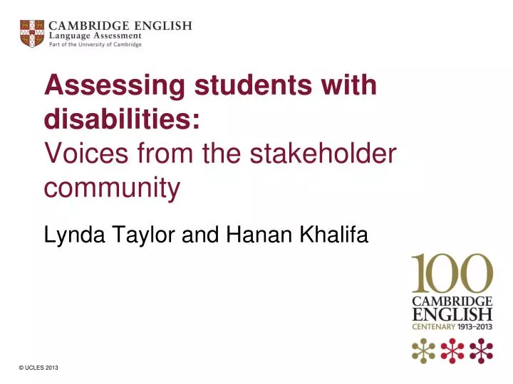 assessing students with disabilities voices from the stakeholder community