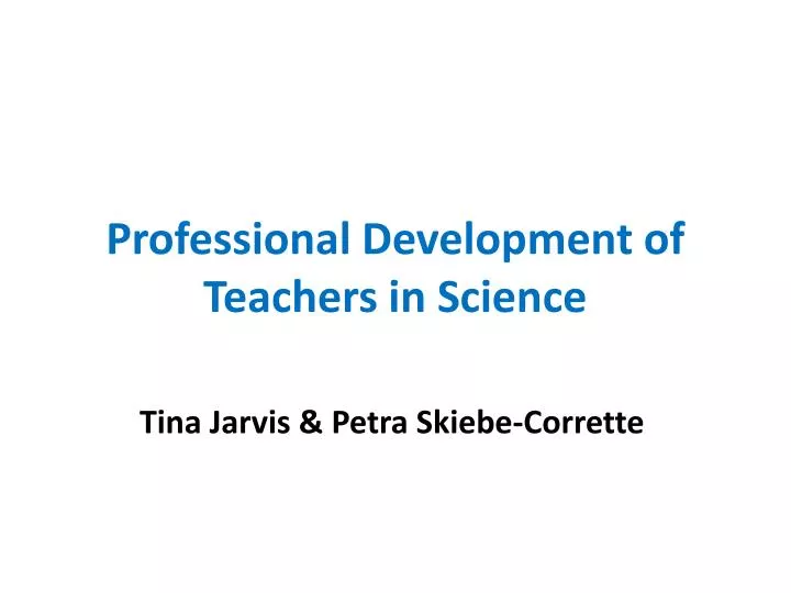 professional development of teachers in science