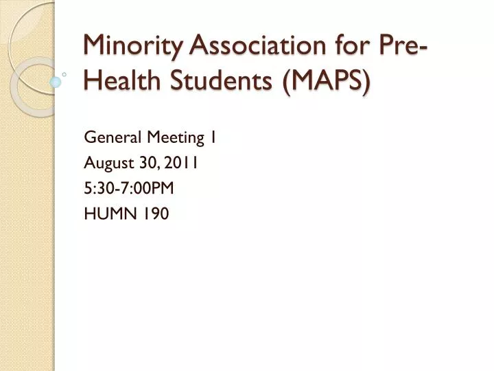 minority association for pre health students maps