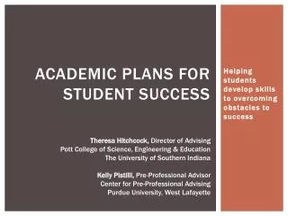 Academic Plans for Student Success