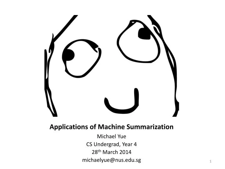 applications of machine summarization