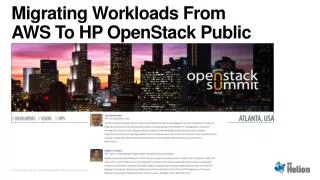 Migrating Workloads From AWS To HP OpenStack Public Cloud