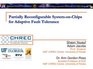 Partially Reconfigurable System-on-Chips for Adaptive Fault Tolerance