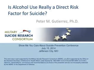 Is Alcohol Use Really a Direct Risk Factor for Suicide ?