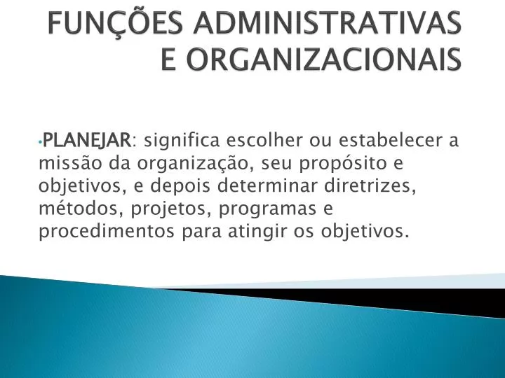 fun es administrativas e organizacionais