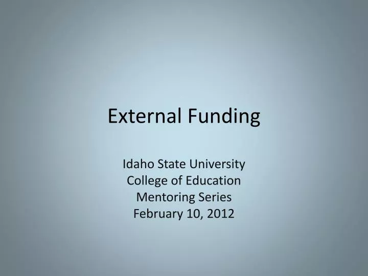external funding