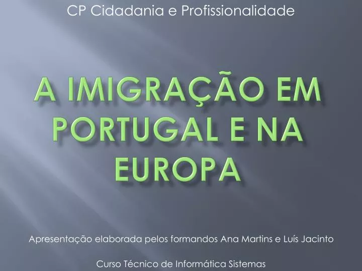 a imigra o em portugal e na europa