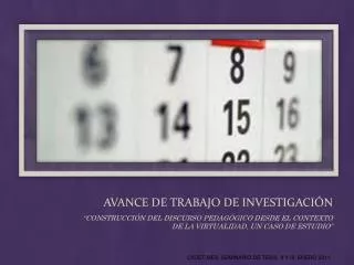 AVANCE DE TRABAJO DE INVESTIGACIÓN