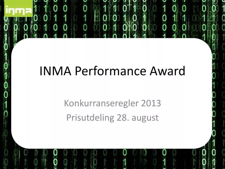 inma performance award