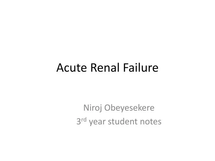 acute renal failure