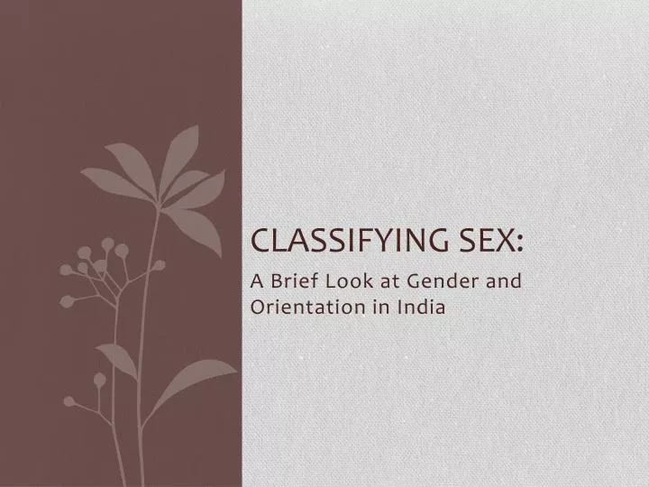 classifying sex