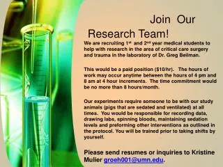 Join Our Research Team !