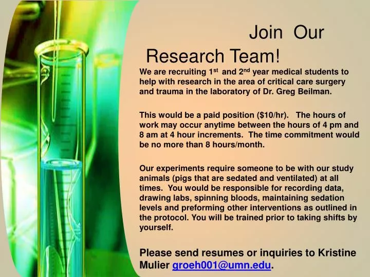 join our research team