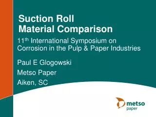 Suction Roll Material Comparison