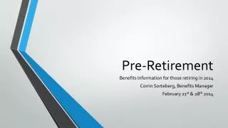 Pre-Retirement