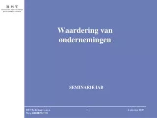 waardering van ondernemingen