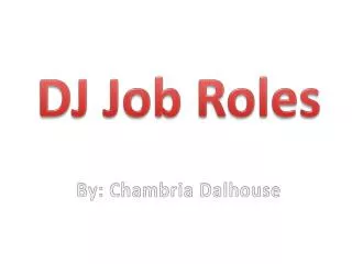 DJ Job Roles