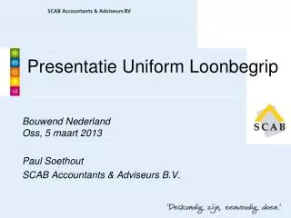 Presentatie Uniform Loonbegrip