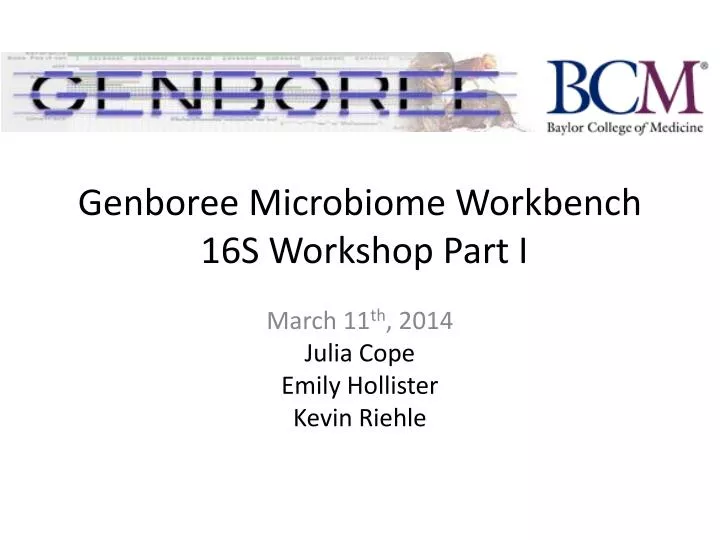 genboree microbiome workbench 16s workshop part i