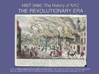 HIST 3480: The History of NYC THE REVOLUTIONARY ERA