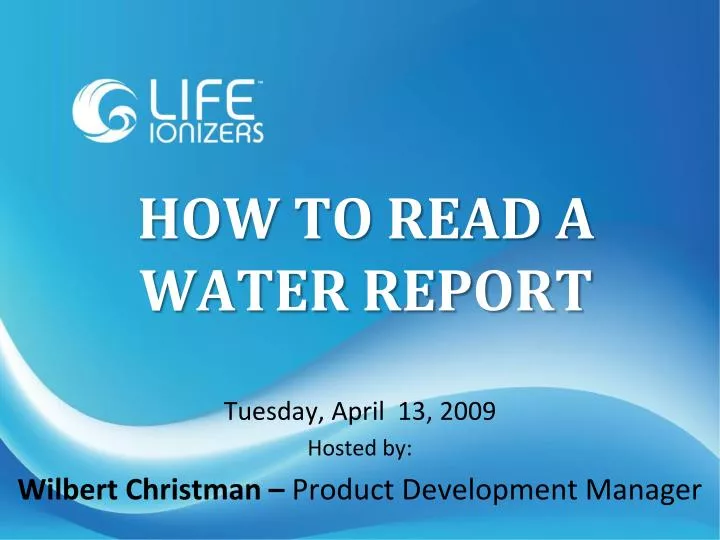 how to read a water report