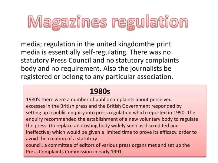 magazines regulation