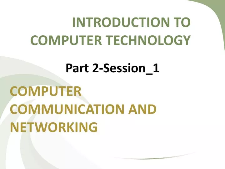 introduction to computer technology