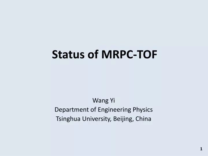status of mrpc tof