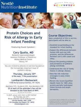 Featuring Guest Speaker : Cary Qualia, MD Pediatric Gastroenterologist