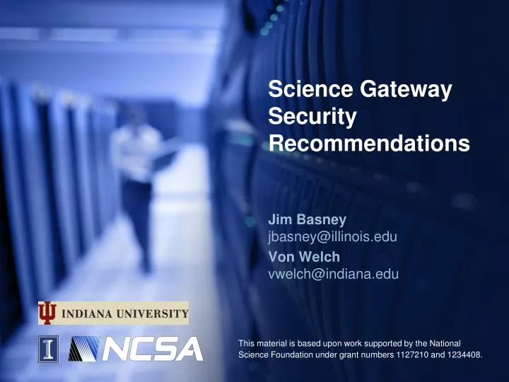 science gateway security recommendations