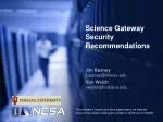Science Gateway Security Recommendations - slide 1