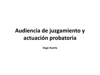 Audiencia de juzgamiento y actuación probatoria Hugo Huerta