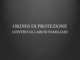 ordini di protezione