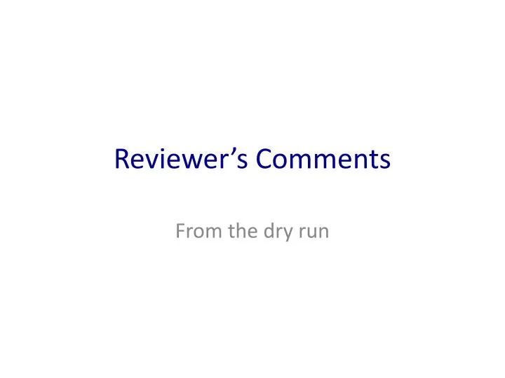reviewer s comments
