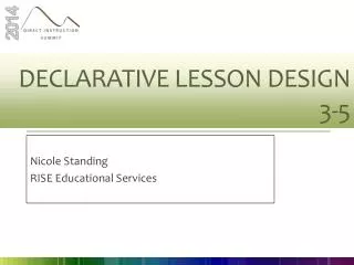 Declarative Lesson Design 3-5