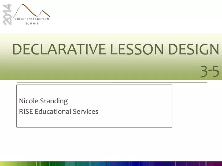 declarative lesson design 3 5