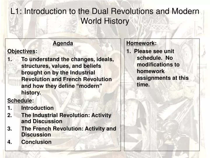 l1 introduction to the dual revolutions and modern world history
