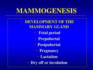 MAMMOGENESIS