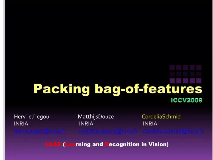 packing bag of features iccv2009