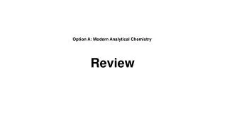 Option A: Modern Analytical Chemistry Review