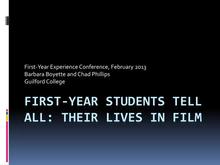 first year experience conference february 2013 barbara boyette and chad phillips guilford college