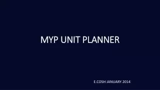 MYP UNIT PLANNER