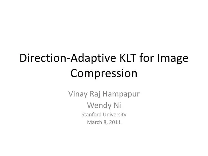 direction adaptive klt for image compression